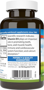 Carlson - Vitamina D3 2500 UI (62.5 mcg), 150 Cápsulas Blandas