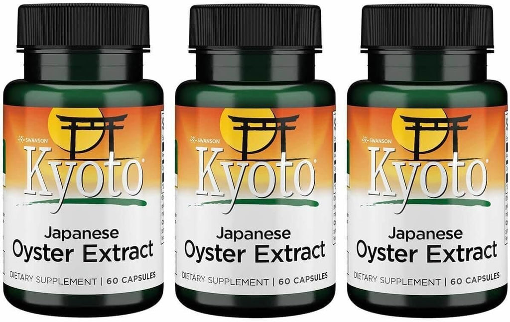 Swanson Kyoto Extracto de Ostras Japonesas – Suplemento Natural para el Bienestar – 500 mg, 60 Cápsulas (Paquete de 3)