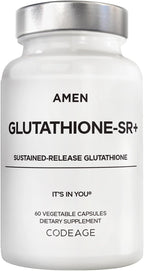 Amen Glutathione-SR+ Suplemento de Glutatión de Liberación Sostenida, 60 Cápsulas