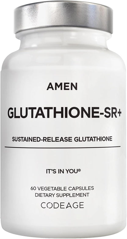 Amen Glutathione-SR+ Suplemento de Glutatión – Hidroxipropilmetilcelulosa (HPMC): un polímero vegetal que forma – Image 1
