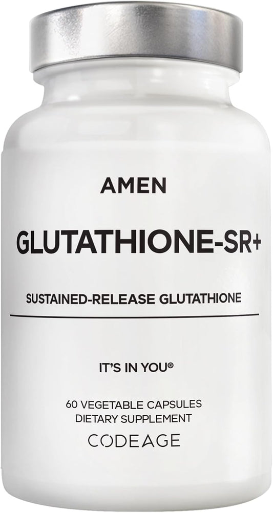 Amen Glutathione-SR+ Suplemento de Glutatión de Liberación Sostenida, 60 Cápsulas