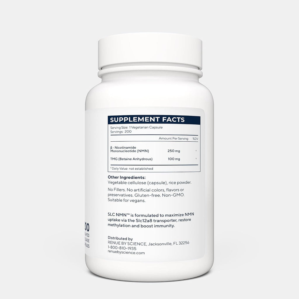 Renue By Science NMN 250 mg – 200 Cápsulas Entéricas SLC