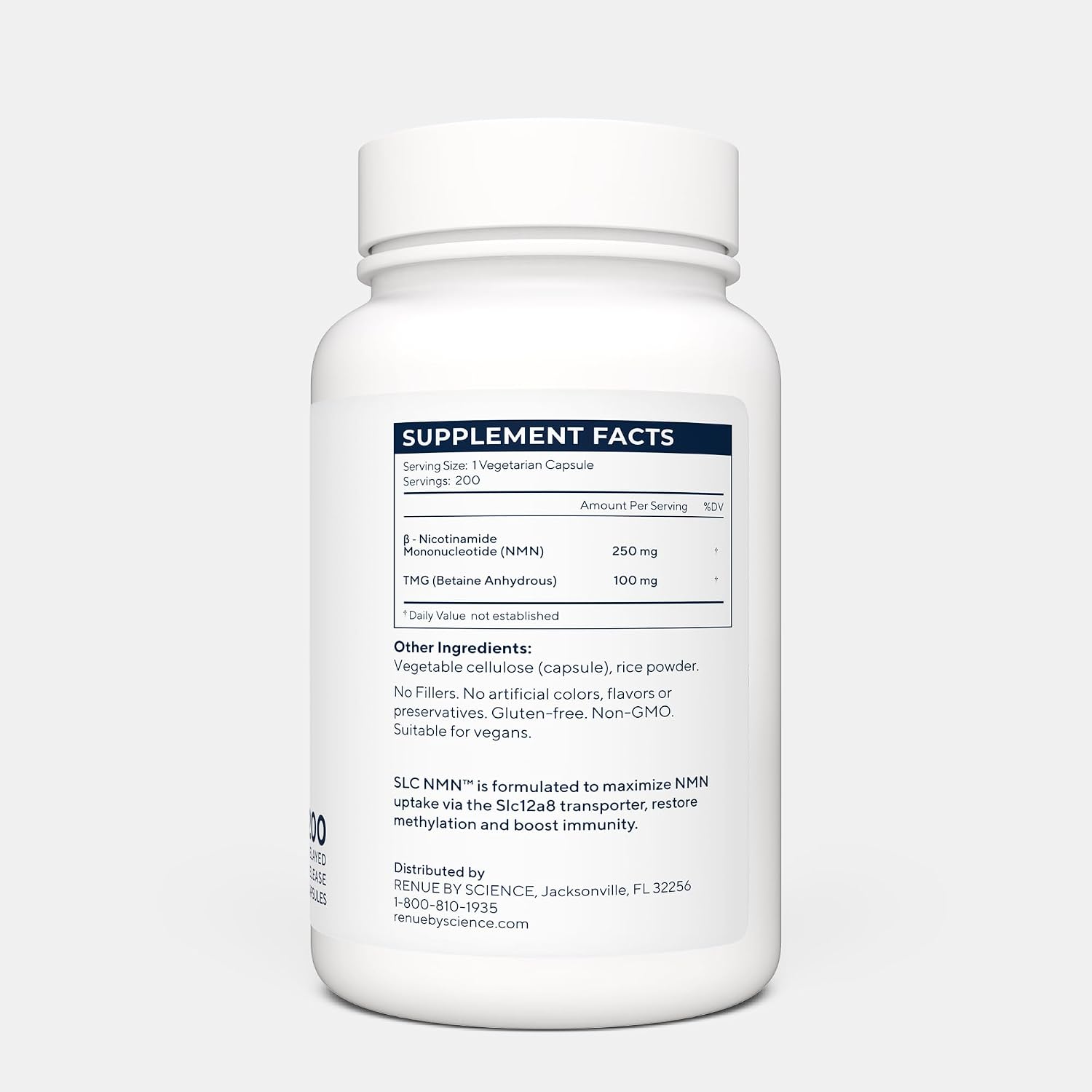 Renue By Science NMN 250 mg – 200 Cápsulas Entéricas SLC