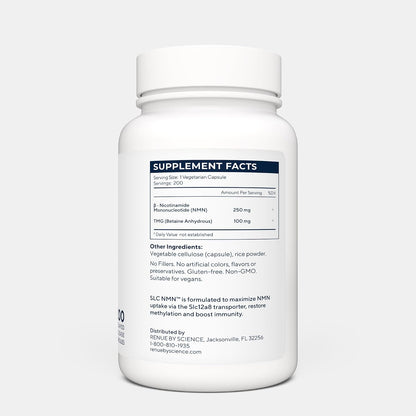 Renue By Science NMN 250 mg – 200 Cápsulas – TMG (Trimetilglicina): Compuesto natural que dona grupos metilo, – Image 3
