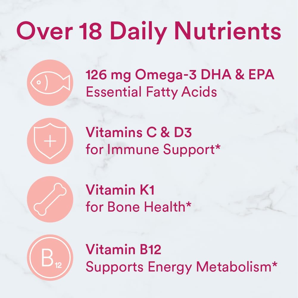 SmartyPants Gomitas multivitamínicas para mujer: Omega 3, Metilfolato, CoQ10, Vitaminas y Minerales, 180 Gomitas
