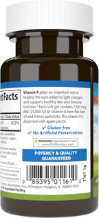 Carlson Labs Vitamin A with Pectin, 25000 IU, 100 Softgels