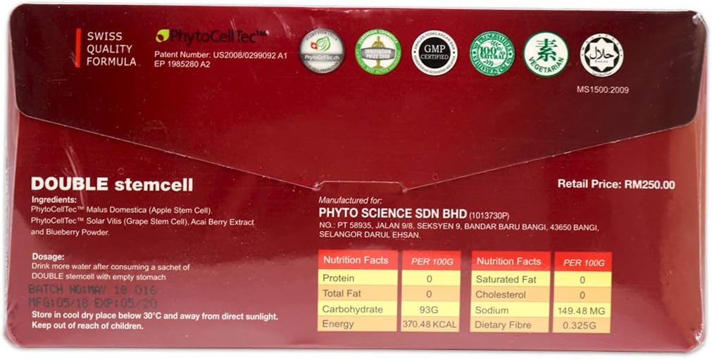 PhytoScience PhytoCellTec Apple Grape Double StemCell, 12 cápsulas