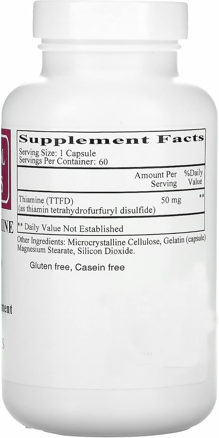 Ecological Formulas All Thiamine Vitamina B1 50 mg, 2 x 60 Cápsulas