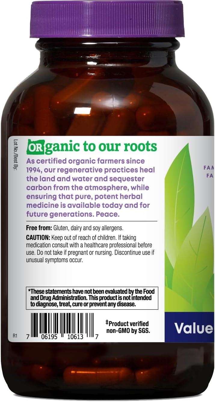 Oregon's Wild Harvest Suplemento Herbal de Olmo Americano Ecológico Cápsulas Veganas - 180 Unidades