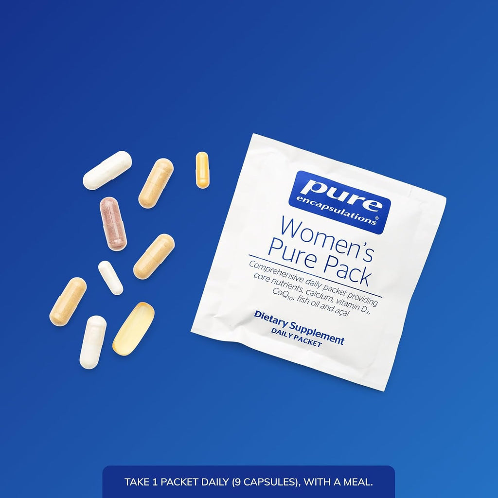 Pure Encapsulations Women's Pure Pack - For Women Over 40 - Bone, Heart, Eye, and Breast Health - with Calcium, DHA, EPA, and CoQ10 - 30 Packets