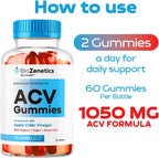BioZenetics Gominolas de Vinagre de Manzana (ACV) 1050mg, Complemento Alimenticio Natural, 60 Gominolas para 1 Mes