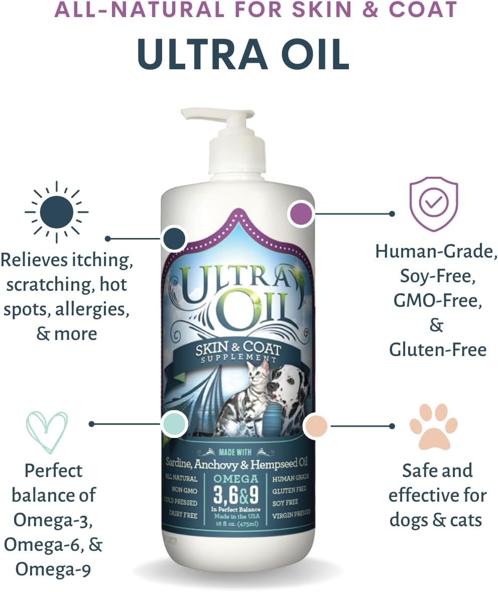 Suplemento Ultra Oil Skin and Coat para perros y gatos (473 ml)