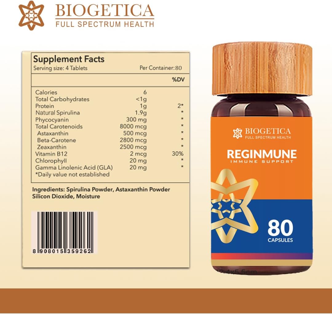 Biogetica Reginmune - Complemento alimenticio con Zinc, Magnesio, Equinácea y Aloe Vera - 240 cápsulas (3x80)