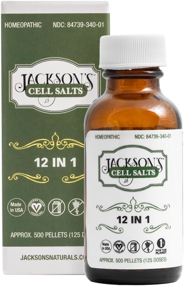 Jackson's 12-in-1 Cell Salt Combo (500 glóbulos, 125 dosis) – Vegano certificado, sin lactosa