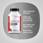 Piping Rock L-Citrulline 2400mg 180 Cápsulas - Aminoácido de Forma Libre - No Transgénico, Sin Gluten