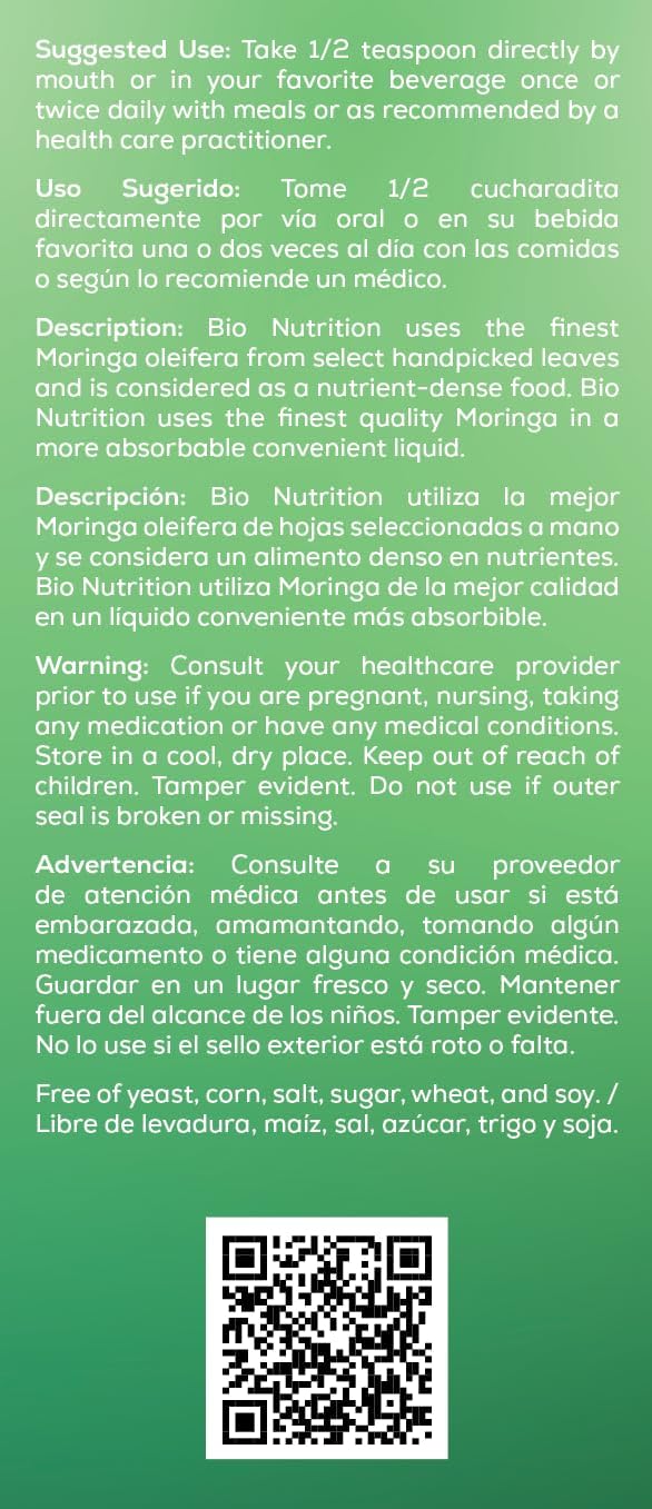 Bio Nutrition Moringa Liquid 118 ml | 10:1 Extract