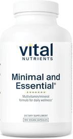 Vital Nutrients Minimal y Essential Multivitamínico - Multivitamina vegetariana de una sola toma diaria con minerales y antioxidantes - Sin hierro - Sin gluten, lácteos, soja - Sin OGM - 180 cápsulas