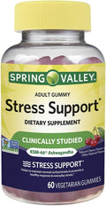 Spring Valley Gomitas de Apoyo al Estrés para Adultos, Sabor Cereza, 60 Gomitas