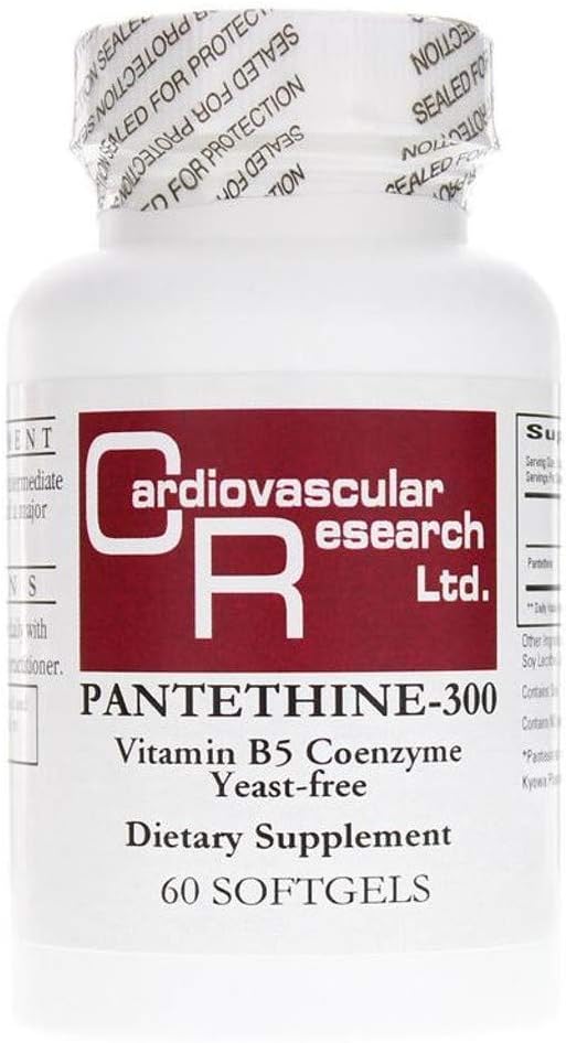 Cardiovascular Research Pantethine-300, 60 Cápsulas Blandas de Vitamina B5 (Pantetina)