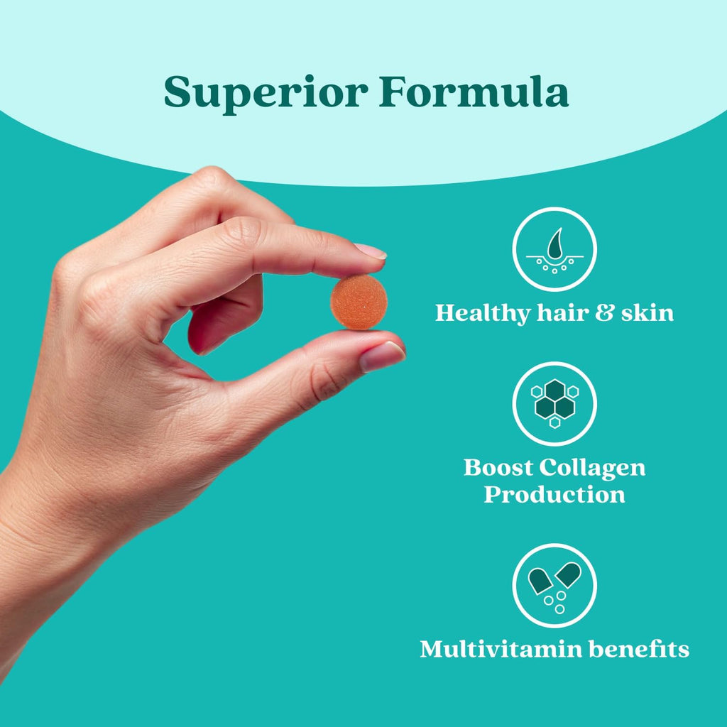 BeLive Biotin Gummies - Vitaminas para Piel, Cabello y Uñas con A, C, D, E, B12, Zinc, Folato e Inositol - 3 Paquetes
