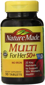 Nature Made Multi for Women 50+ Multivitamin & Mineral, 180 Tablets (2 Bottles)