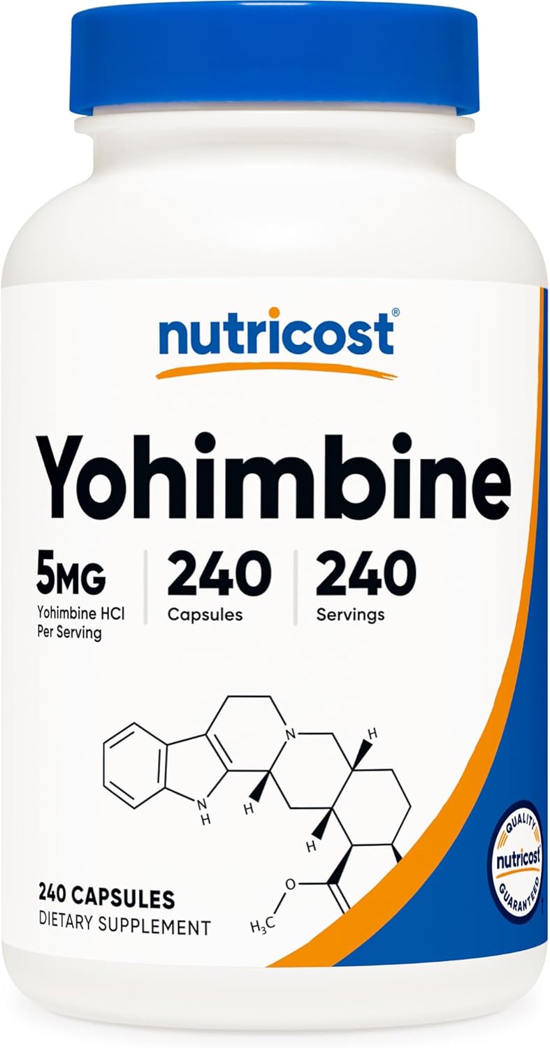 Nutricost Yohimbine HCl 5mg, 240 cápsulas de máxima potencia
