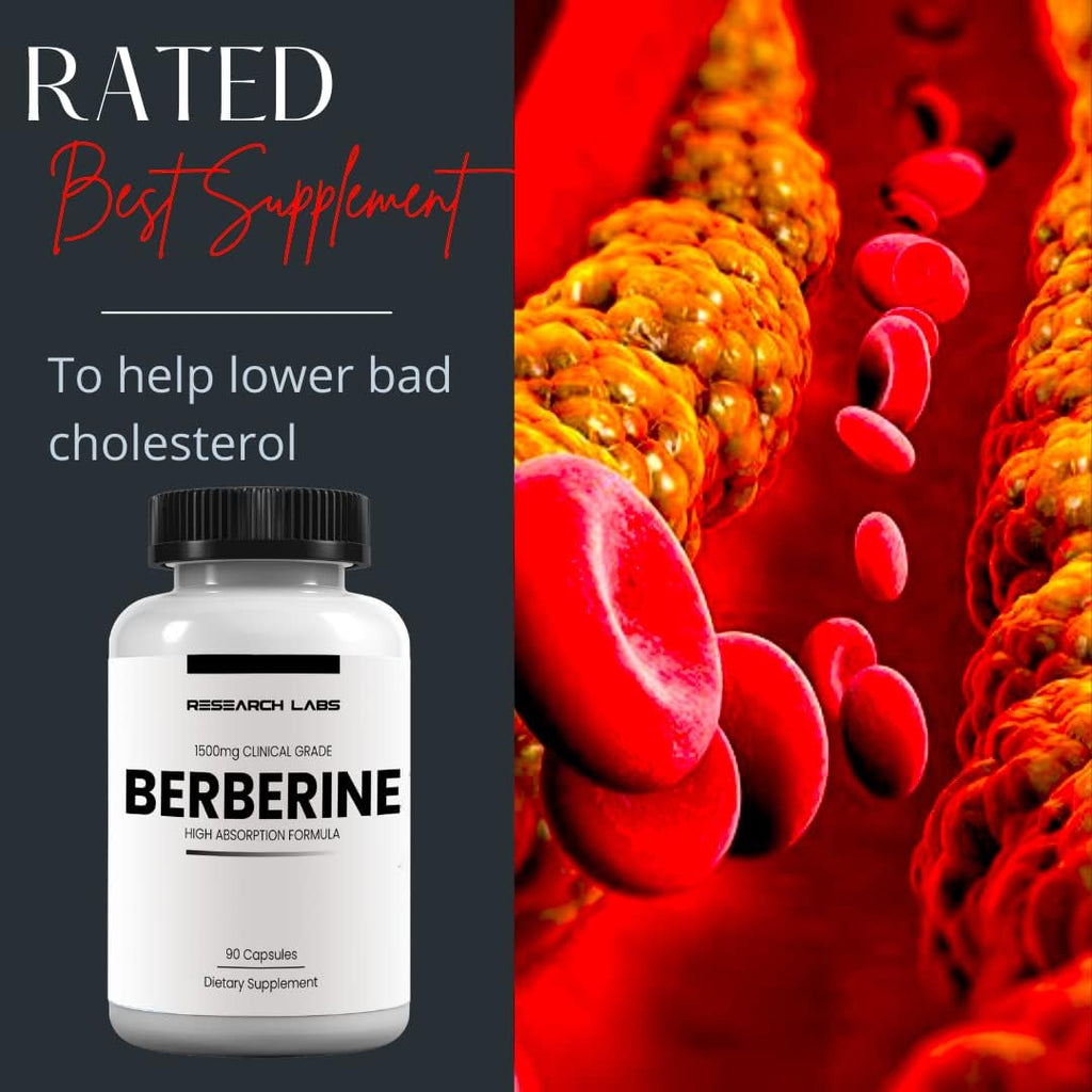 Research Labs Berberina 1500mg - Fórmula de Alta Absorción, 180 Cápsulas