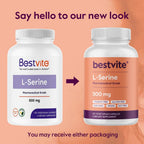 BESTVITE L-Serina 500mg (120 Cápsulas Vegetarianas) - Sin Estearatos - Vegano - No Transgénico - Sin Gluten
