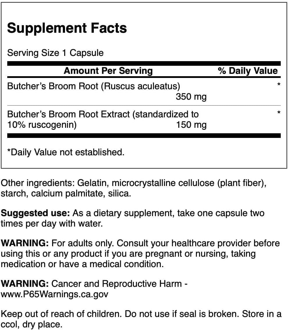 Swanson Butcher's Broom (Estandarizado) 150 mg 120 Cápsulas