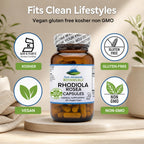 Pure Mountain Botanicals Rhodiola Rosea 250mg - 60 Cápsulas Veganas