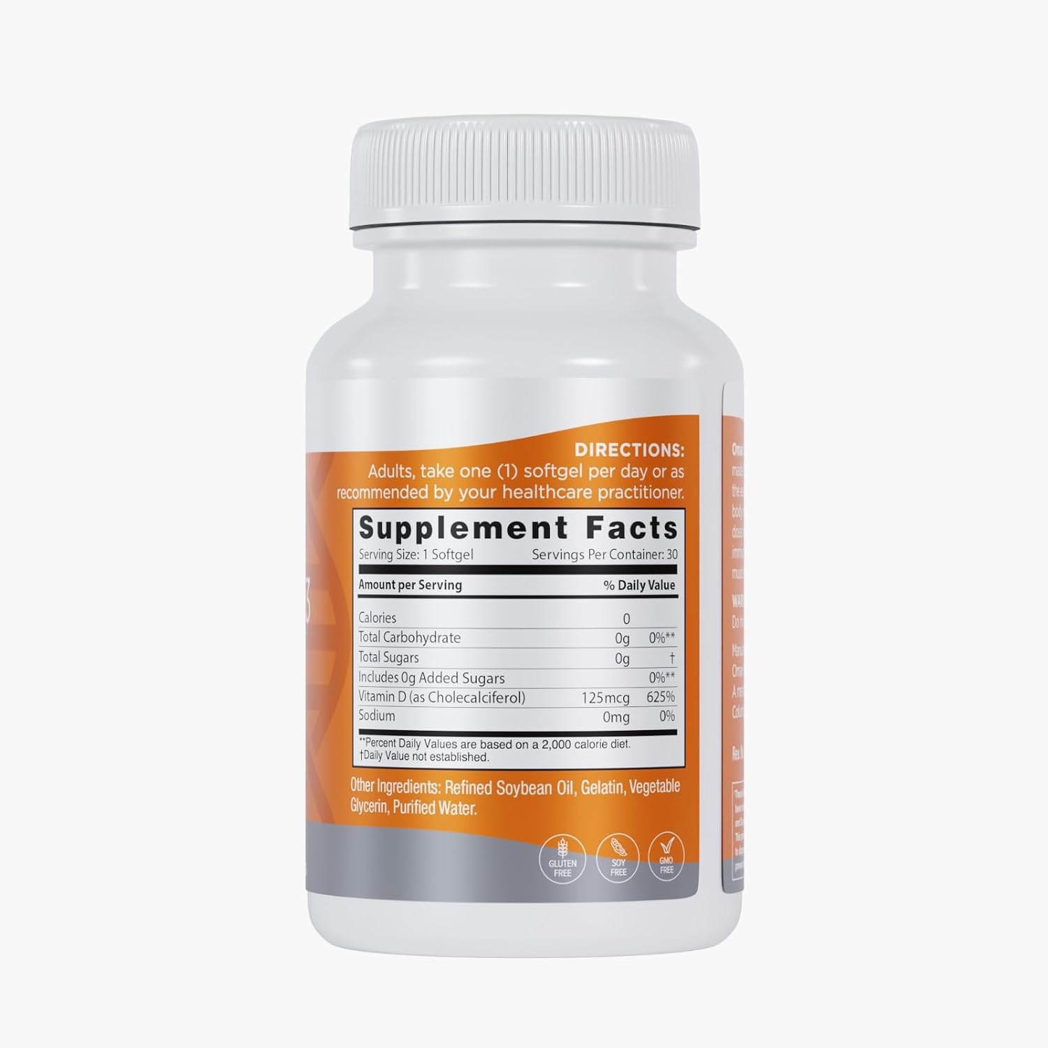 Omax3 Vitamina D3 de Alta Potencia 5,000 IU (125 mcg) - Huesos Fuertes, Músculos y Articulaciones, Salud del Corazón, Inmunidad - 30 Cápsulas Blandas