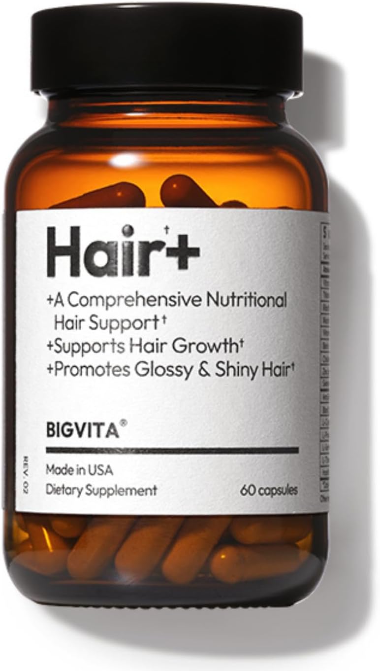 BIGVITA Suplemento para el Crecimiento del Cabello – AnaGain Nu, Biotina, Extracto de Sésamo Negro – 60 Cápsulas (1 Mes)