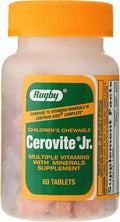 Rugby Cerovite Jr. Multivitamínico masticable para niños 60 comprimidos