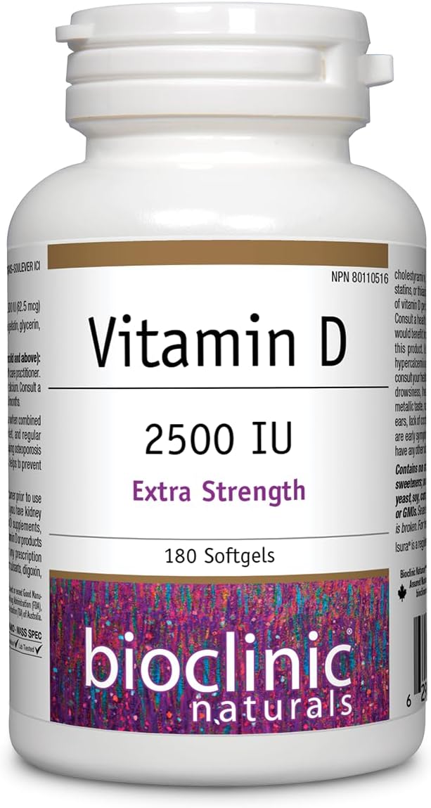 Bioclinic Naturals - Vitamina D3 5000 UI, 180 Cápsulas Blandas