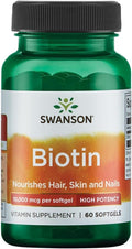 Swanson Biotina Súper Concentrada 10000 mcg - 60 Cápsulas Blandas
