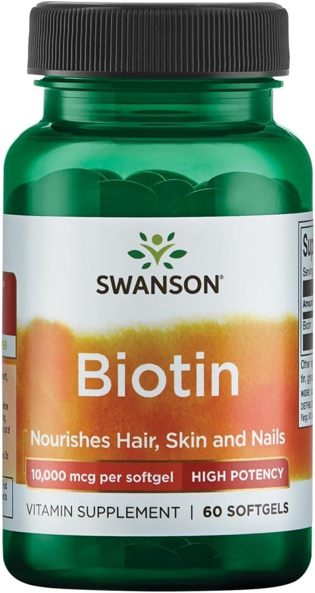 Swanson Biotina Súper Concentrada 10000 mcg - 60 Cápsulas Blandas