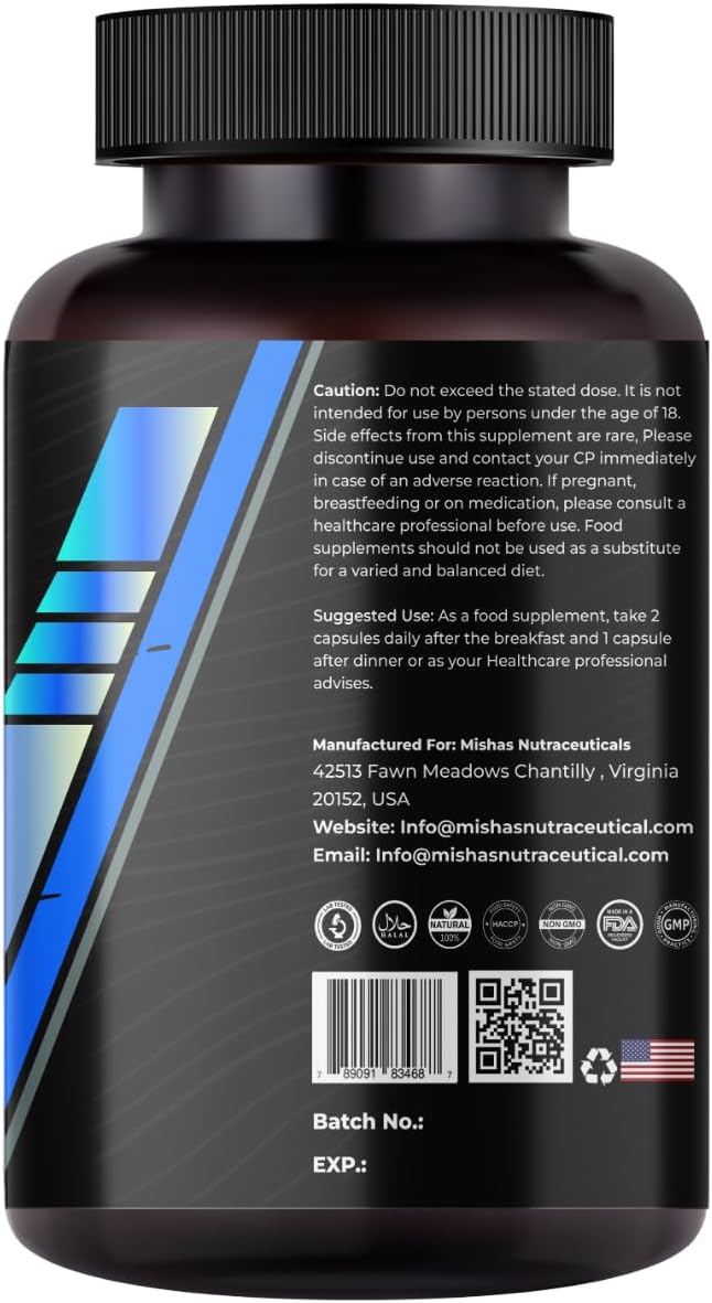 Mishas Nutraceuticals Sea Moss Blend 15 en 1 - Cápsulas de Musgo Marino y Hierbas