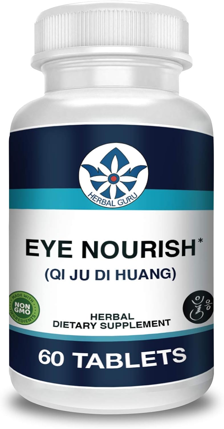 Herbal Guru Eye Nourish (Qi Ju Di Huang) Herbal Support Supplement, 60 Cápsulas Vegetarianas