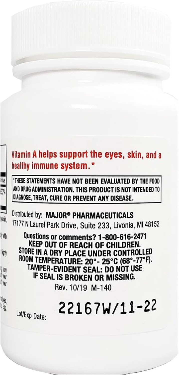 Major Vitamin A Cápsulas 100 uds