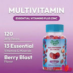 Human Beanz Gominolas Multivitamínicas con Zinc, 120 Gominolas Sabor Berry Blast