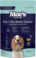 Masticables Probióticos para Perros Moe's – Sabor Calabaza, 90 unidades