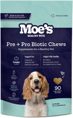 Masticables Probióticos para Perros Moe's – Sabor Calabaza, 90 unidades