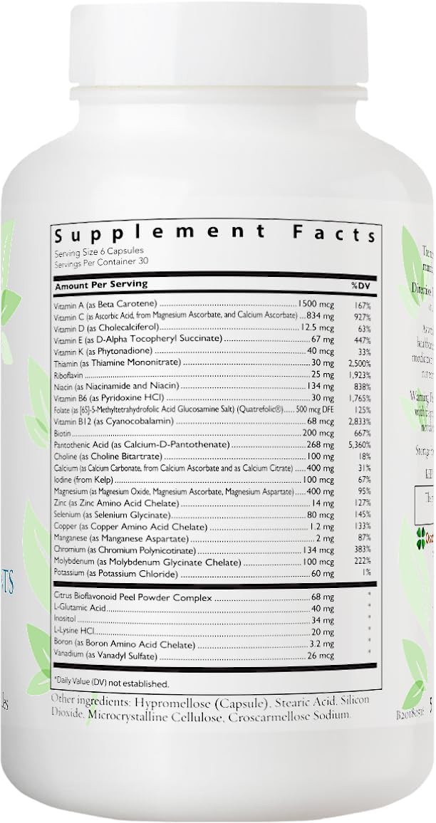 Essential Nutrients, Multivitamínico Metilado para Mujeres con Quatrefolic 5-MTHF, 180 Cápsulas