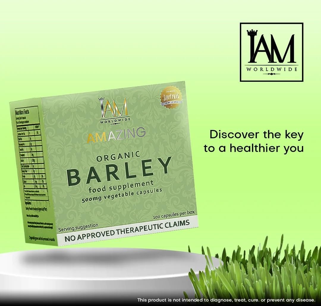 IAM WORLDWIDE Amazing Organic Barley Capsule from Australia - 100 Cápsulas de 500 mg