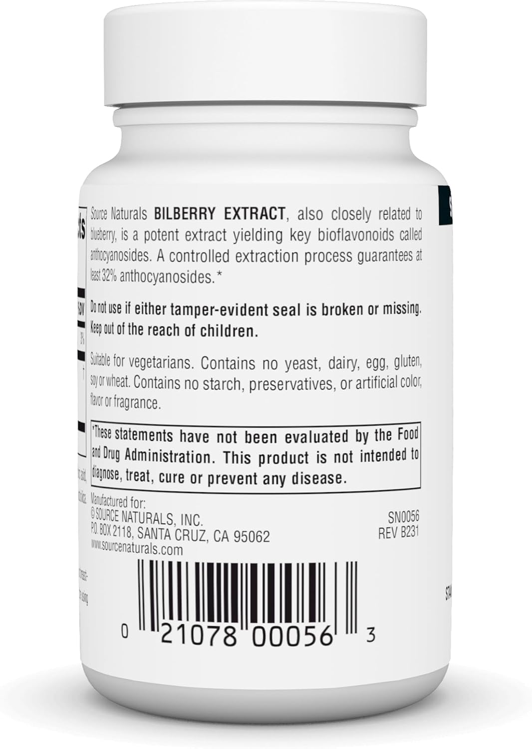 Source Naturals Extracto de Arándano Estandarizado - 100 mg, 120 Comprimidos