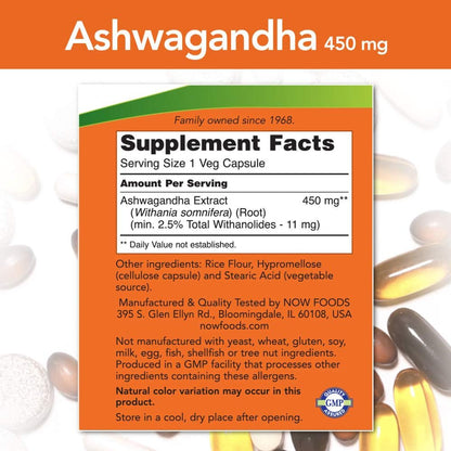 Now Foods Ashwagandha Extracto 450mg, 90 Cápsulas Vegetales (Pack de 2) – Image 2