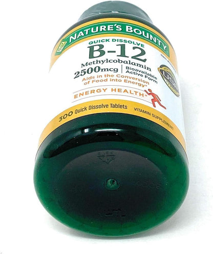 Nature's Bounty Vitamina B-12 2500 mcg, 300 – Reducción del cansancio: Contribuye a la reducción del cansancio y – Image 4