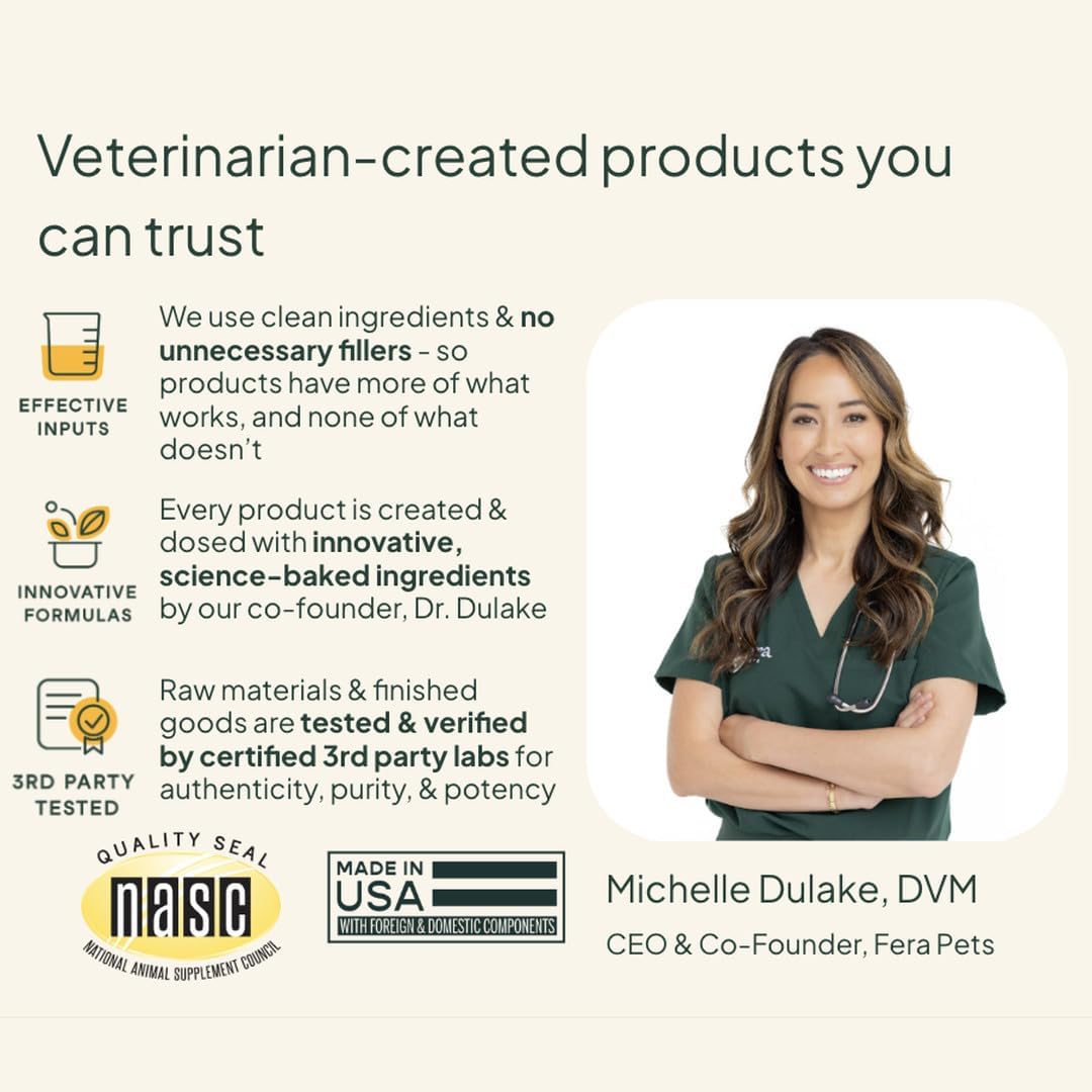 Fera Pets Probióticos Orgánicos para Perros y Gatos con Prebióticos - 12 Cepas, 5B UFC - 60 Dosis