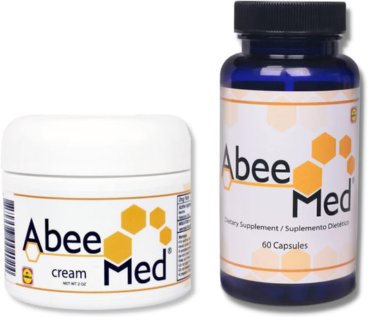 ABEE MED Suplemento Natural de Veneno de Abeja Apitoxina - 60 Cápsulas + Crema 2 oz