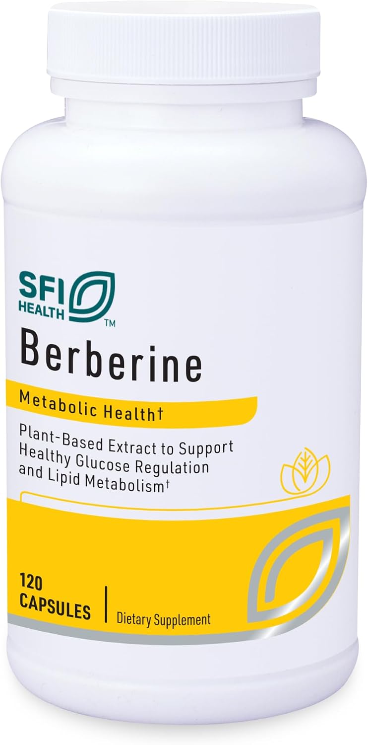 Klaire Labs SFI Health Berberine HCI 500mg - Suplemento de Berberina - Sin Gluten, Hipoalergénico (120 Cápsulas)